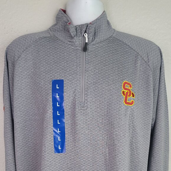 Champions USC TROJANS 1/4 ZIP Pullover Jacket Shirt Multi Sizes - Picture 4 of 12